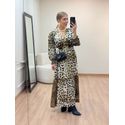 Vestido Maia Onca - Marrom