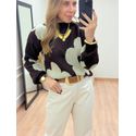 Blusa Flowers Marrom