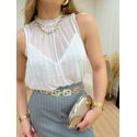 Body Tule+top Branco