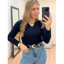 Blusa Gola V Preta