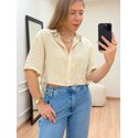 Camisa Cropped Amábile Bege
