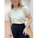 Blusa Malu Gola Redonda Areia