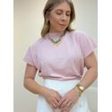 Blusa Malu Gola Redonda Rosa