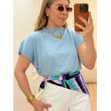 Blusa Malu Gola Redonda Azul