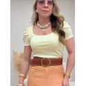 Blusa Canelada Amarela