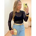 Blusa Tule Preta