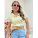 Blusa Polo Canelada Amarela