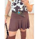Saia Suede Marrom