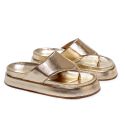 Sandália Fran Flatform de Dedo Dourada