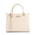 Bolsa Feminina Baú Média Croco Creme