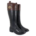 Bota Feminina em Couro Hipismo Montaria Cano Longo Preto