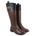 Bota Feminina em Couro Hipismo Montaria Cano Longo Marrom