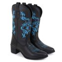Bota Texana Bico Fino Amarillo Preta