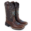 Bota Texana Bico Quadrado Odessa Marrom