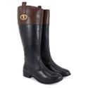 Bota Feminina em Couro Hipismo Montaria Cano Longo Preto
