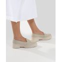 Mocassim Feminino em Couro Clássico Off White