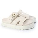 Papete Feminina Elisa Fivela Detalhe em H Sola Alta Off White