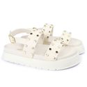 Sandalia Papete Sola Alta Eloá Off White