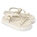 Sandalia Papete Sola Alta Mariana Off White