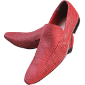 Mocassim Masculino em Couro Vermelho Frisado Flystar - Ref: 1220