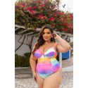 Maiô Plus Size Meia Taça Tie-dye