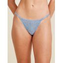 Calcinha String Fio Dental Em Renda Azul Tule