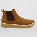 Bota Masculina Couro Camurça Casual Elástico - Castor