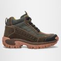 Bota Masculina Adventure Cano Médio em Couro Legítimo - Verde Oliva