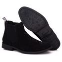 Botina Chelsea Colorado Masculina Couro Legítimo Nobuck - Preto
