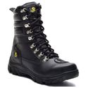Bota Patrulha Cano Longo em Couro Cor Preta Com Palmilha Gel