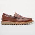 Sapato Loafer Tratorado Masculino Couro Ecológico - Avelã