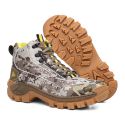 Bota Masculina Couro Legítimo Cano Médio - Camuflado/Bege