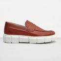 Loafer Sola Plataforma Oversized Oficial Atria Shoes Masculino - Pinhão