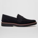 Mocassim Masculino Slip On Loafer Derby em Camurça - Preto