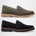 Kit 2 Mocassim Masculino Loafer Derby em Camurça - Preto + Oliva