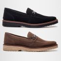 Kit 2 Mocassim Masculino Loafer Derby em Camurça - Preto + Marrom