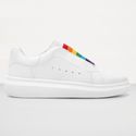 Sapatenis Casual Branco LGBTQI+ Bandeira Arco-íris - Branco