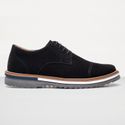 Oxford Masculino Sola Detalhe Loafer Derby em Camurça - Preto