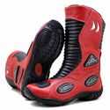 Bota motociclista Stunt em couro legítimo - 300 Na cor Vermelho