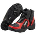 Bota motociclista com altura de até 9cm em couro legítimo solado preto AS-HEIGHT