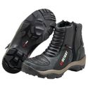 Bota motociclista com altura de até 9cm em couro legítimo AS-HEIGHT