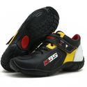 Tênis Motociclista AS95 Em Couro Legitimo nas cores preto amarelo e branco 403
