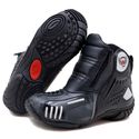 Bota motociclista Atron Shoes AS-HIGHWAY em couro legítimo semi-impermeável emborrachada na cor Cinza Camuflado 407