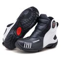 Bota motociclista Atron Shoes AS-HIGHWAY em couro legítimo semi-impermeável emborrachada Com elástico na cor Preto 408