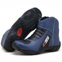 Bota motociclista semi-impermeável com refletivo nas cores azul com preto 308