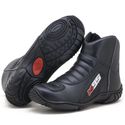 Bota motociclista semi-impermeável com refletivo nas cores preta 308