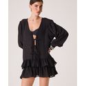 Vestido Eliz Preto Animal Print