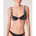 Top Biquini Pan Preto Animal Print