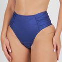 Biquini Max Fio Dental Drapee Liso Zero Barriga Indigo
