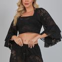 Top Cropped Laise Preto